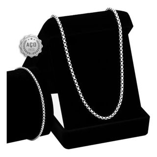 Cordão Masculino Corrente Veneziana Aço Inoxidável Colar 60cm e 70cm