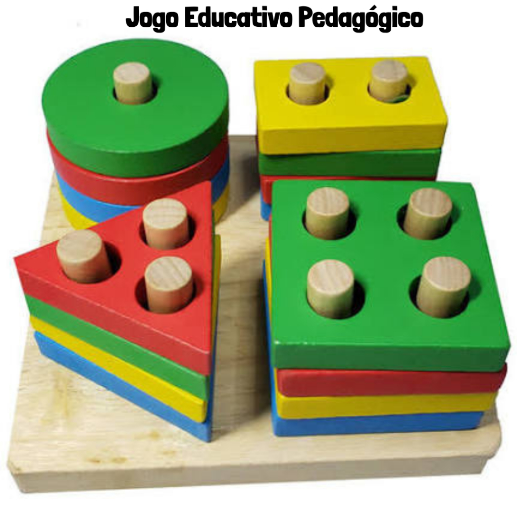 Brinquedo Pedagógico Educativo Encaixe de Formas Prancha de Seleção Geométrica Método Montessori