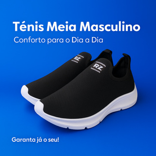 Tênis Meia Masculino Calce Fácil Slip On Confortável Casual Ortopédico 34 ao 44 em Oferta na Shopee