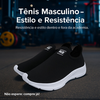 Tênis Meia Masculino Calce Fácil Ortopédico Leve Slip On Casual 34 ao 44 em Oferta na Shopee