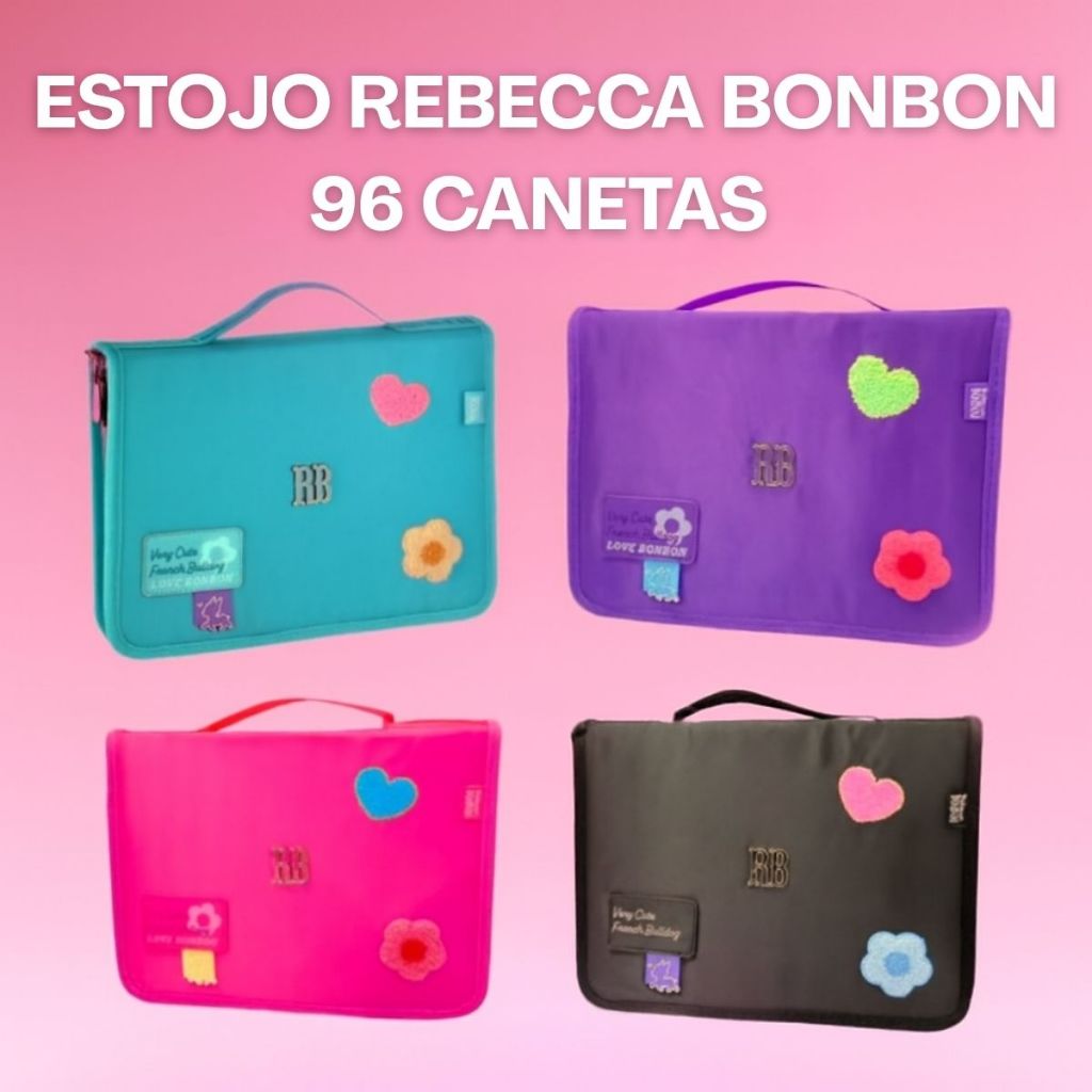 Estojo Rebecca Bonbon 96 Pens Love Colors Original Clio Feminino Juvenil Infantil