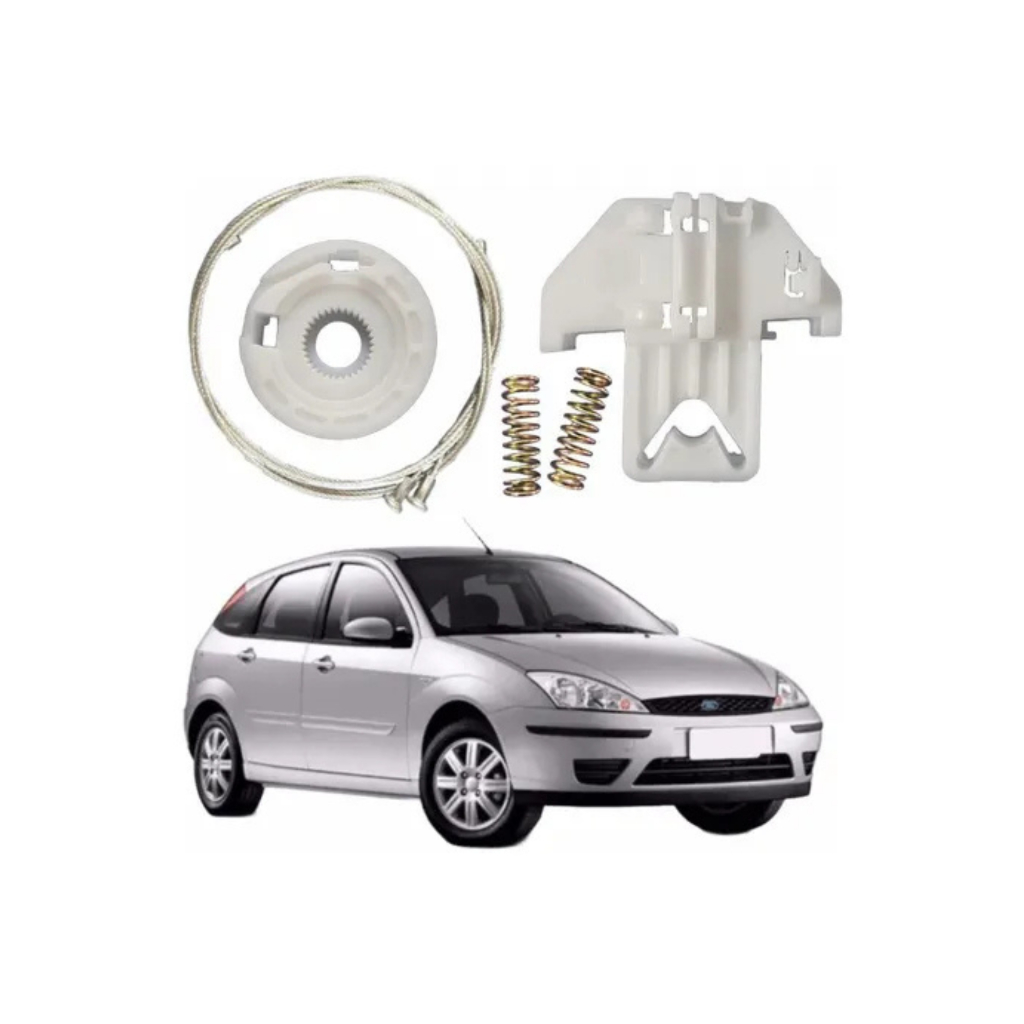 Kit Reparo Cabo De Aço Maquina Vidro Ford Focus Porta Traseira Esquerda