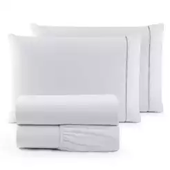 Kit Jogo de Lençol 04 Peças 600 Fios Egípcios Cama Casal Queen King Micropercal Macio Com e Sem Elástico