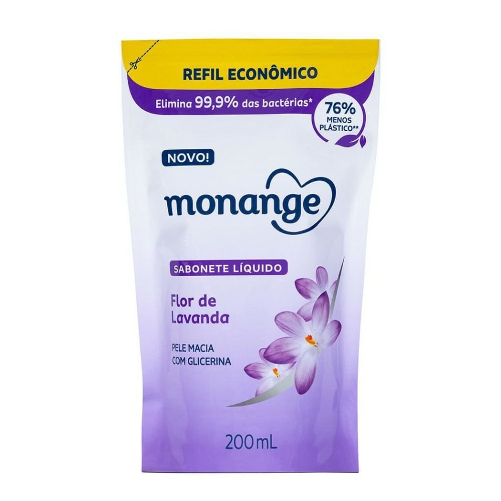 Sabonete Líquido Monange Lavanda Refil 200ml em Oferta na Shopee