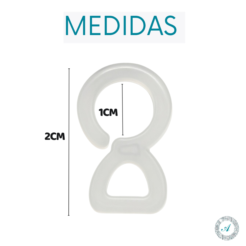 Kit 50 Unidades Ganchos de Cortina Para Argola Ganchinho Branco Pacote Econômico