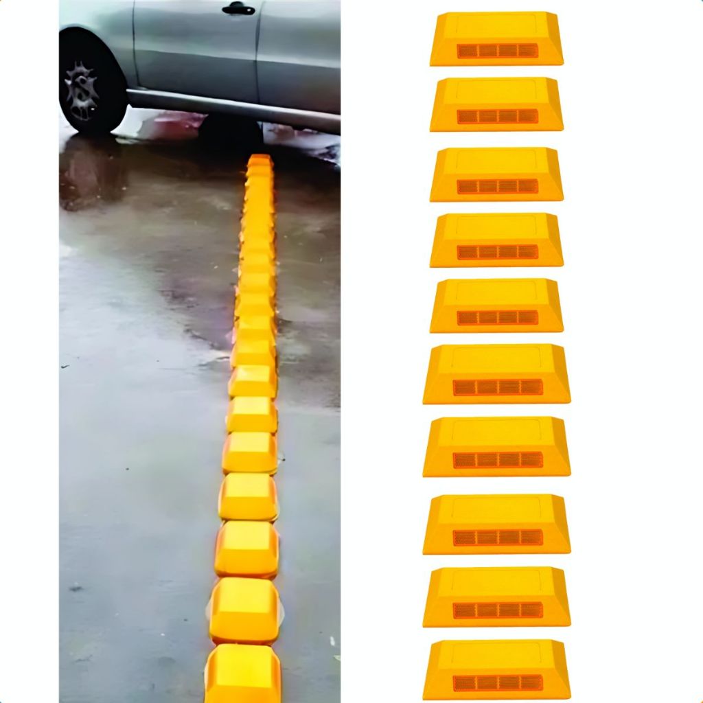 Kit 10 Mini Tachão Bidirecional Para rodovias- Redutor de velocidade com refletor