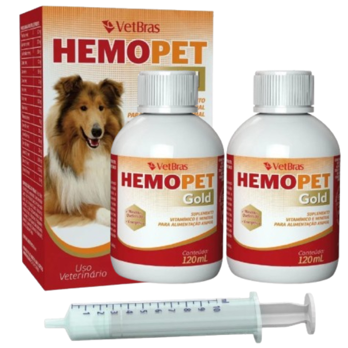 2 Unidades Hemopet Gold Suplemento Vitamínico 120ml Vetbrás