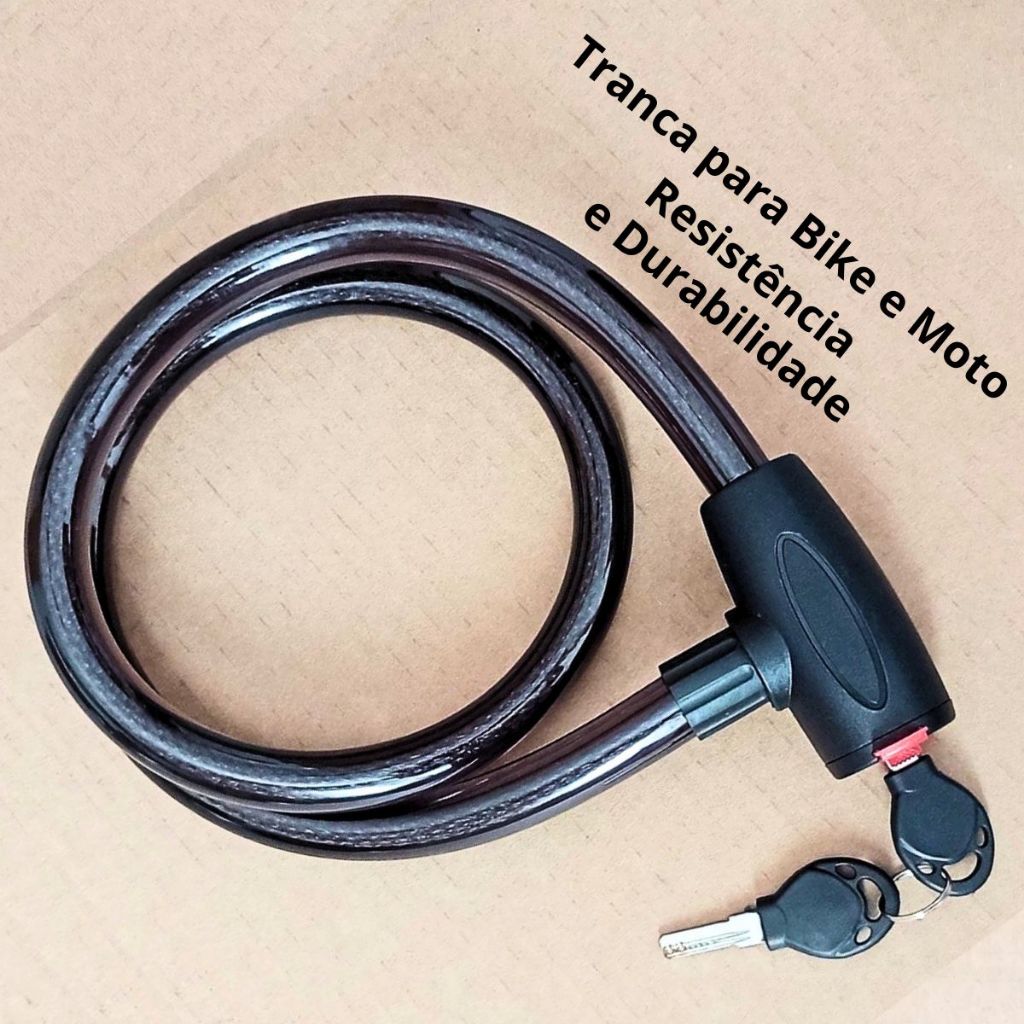 Trava Tranca para Moto, Bicicleta, Portão, Capacete de moto, Estepe de carro, etc.