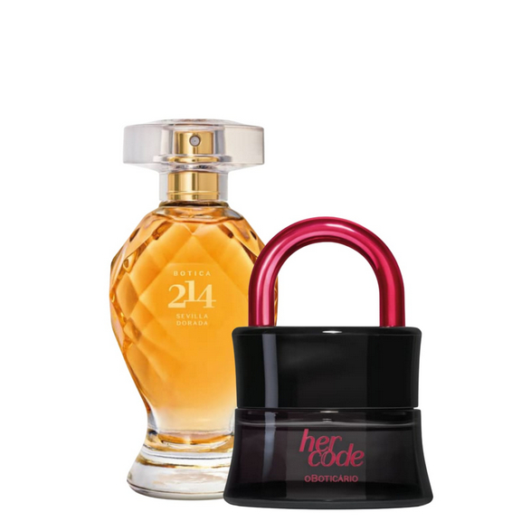 Boticário Kit Perfumaria Feminina - Her Code Clímax 50ml + Botica 214 Sevilla Dorada 75ml