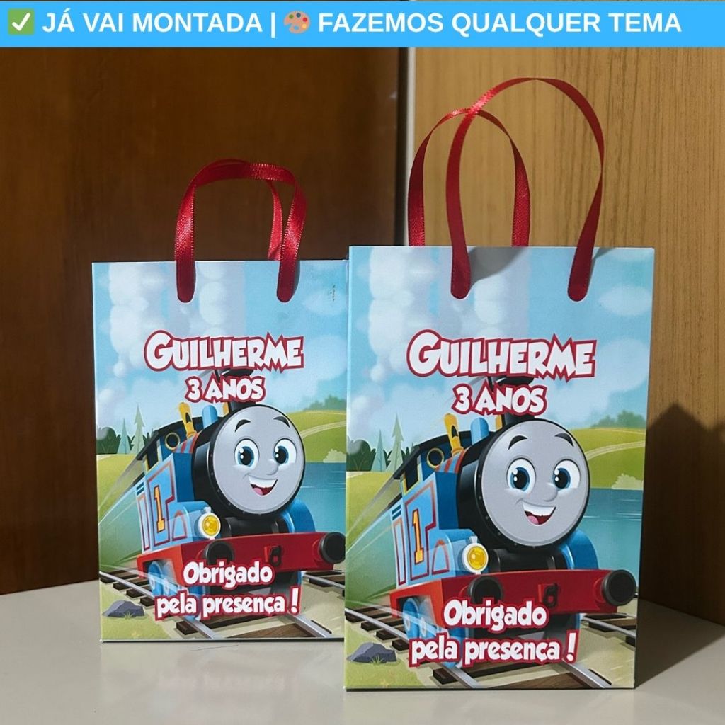 Sacolinha Surpresa Personalizada Thomas e Seus Amigos Tema Festa Infantil | Lembrancinha Aniversário