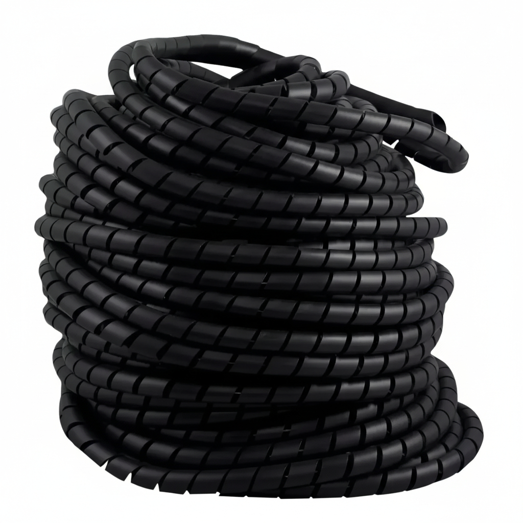 Organizador De Fios Cabos Espiral 12mm (1/2") Informática Organizar Setup e Fios - 50 metros