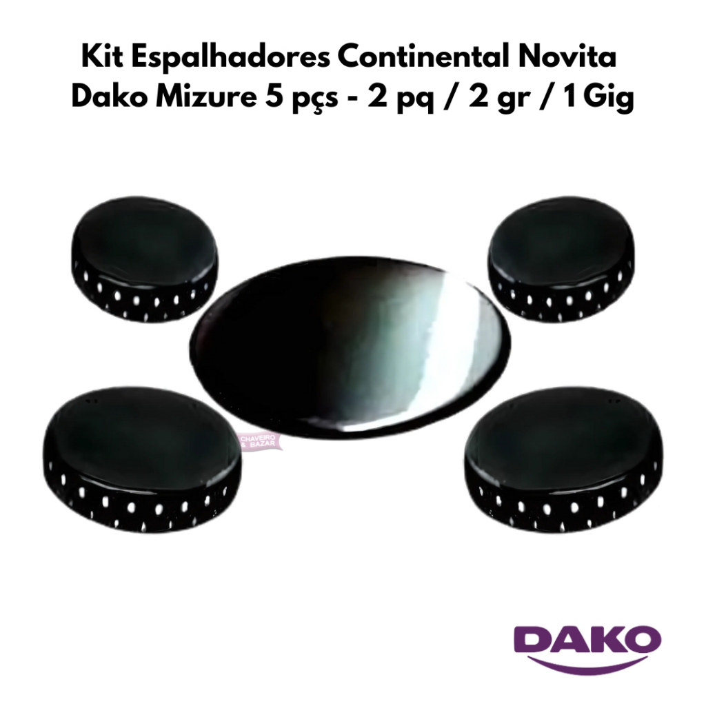 KIT ESPALHADORES PARA FOGÃO CONTINENTAL NOVITA / DAKO MIZURE 5 BOCAS