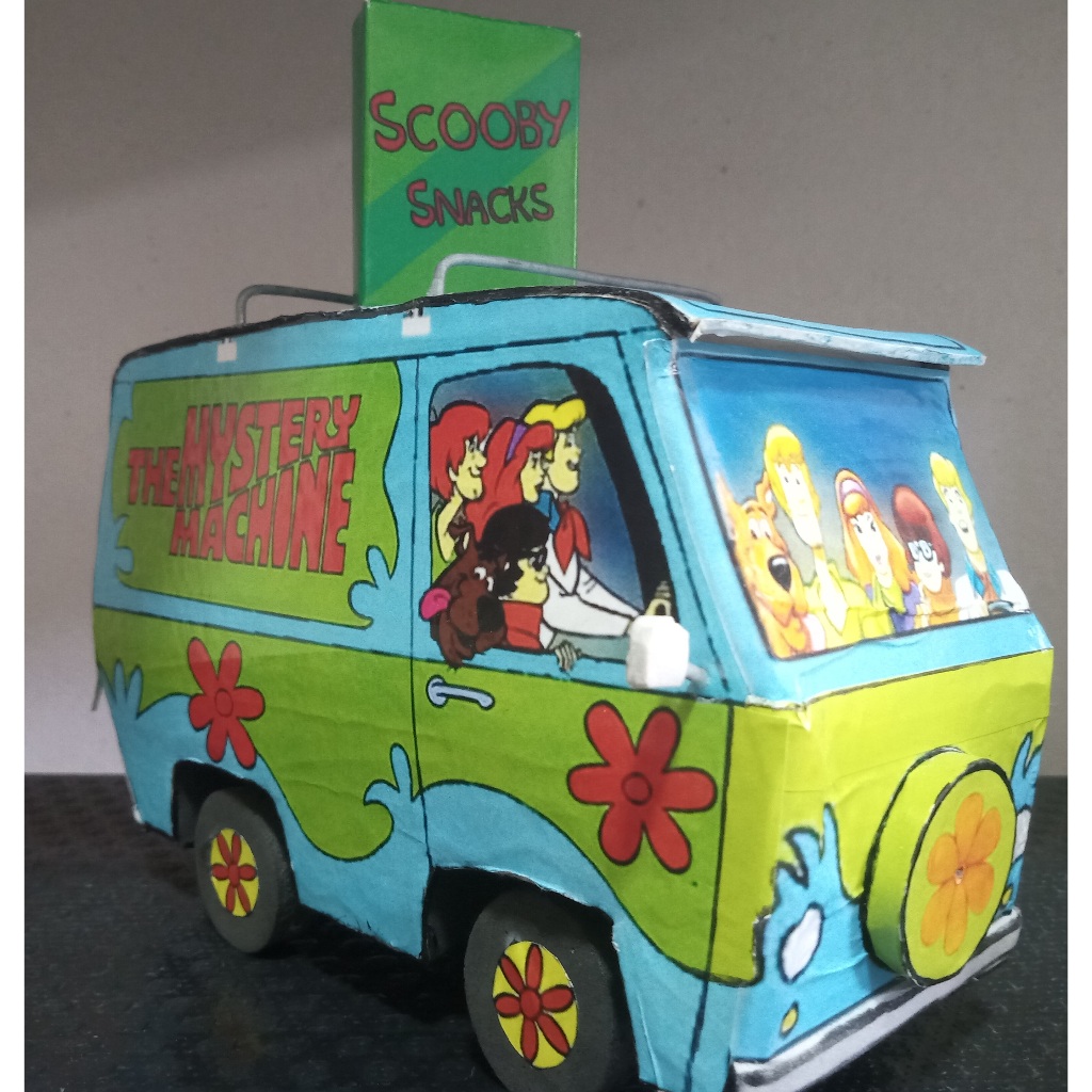 Mini Máquina Mistério do Scooby Doo com caixinha de biscoitos Scooby - Feita artesanalmente a mão.