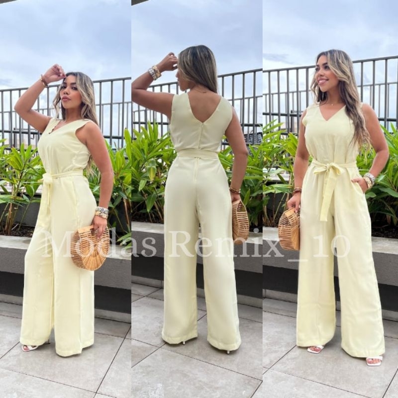 Macacão Longo feminino amarração acinturado Sensorial Marrant