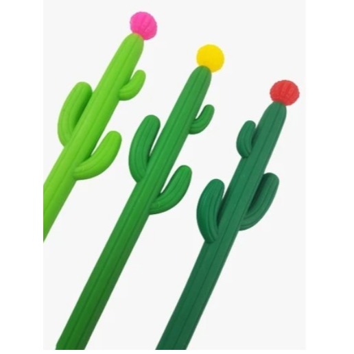 CANETA CACTOS EM GEL FOFA - BOLINHA COLORIDA