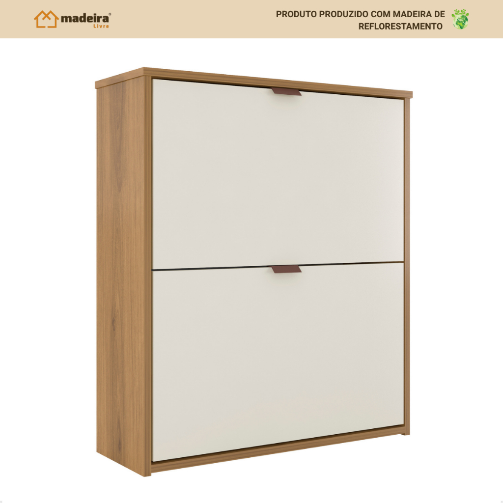 Sapateira Organizadora 2 Portas Multiuso Hall Entrada Quarto Sala Compacta Moderna Estante 12 Pares