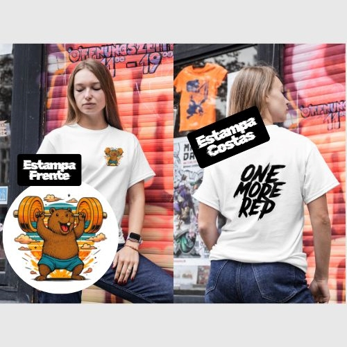 Camiseta Divertida Academia Capivara One More Rep 100% Algodão – Malhação e Casual - Maria Corina