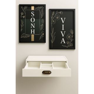 Penteadeira suspensa com divisória  e puxador 60cm para maquiagem com gaveta  Camarim para quarto em Oferta na Shopee