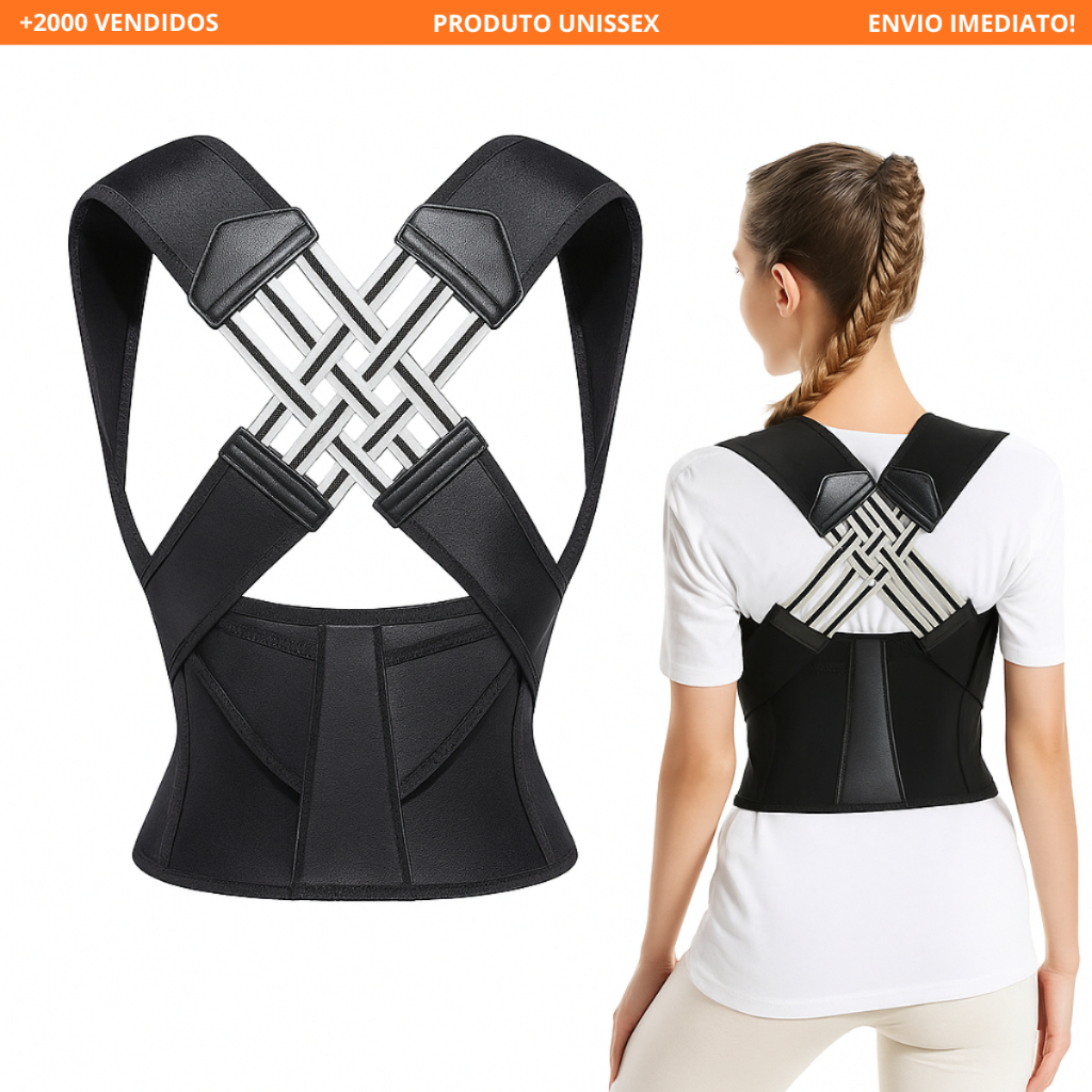 Cinta Corretor Postural - Colete Unissex para Alivio de Dores e Melhora da Postura ENVIO IMEDIATO!