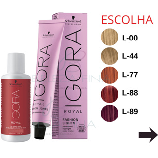 Kit Tintura/ Coloração Igora Fashion Light superclareadoras 60g  + 1 ox 60g Schwarzkopf Professional - escolha sua cor em Oferta na Shopee