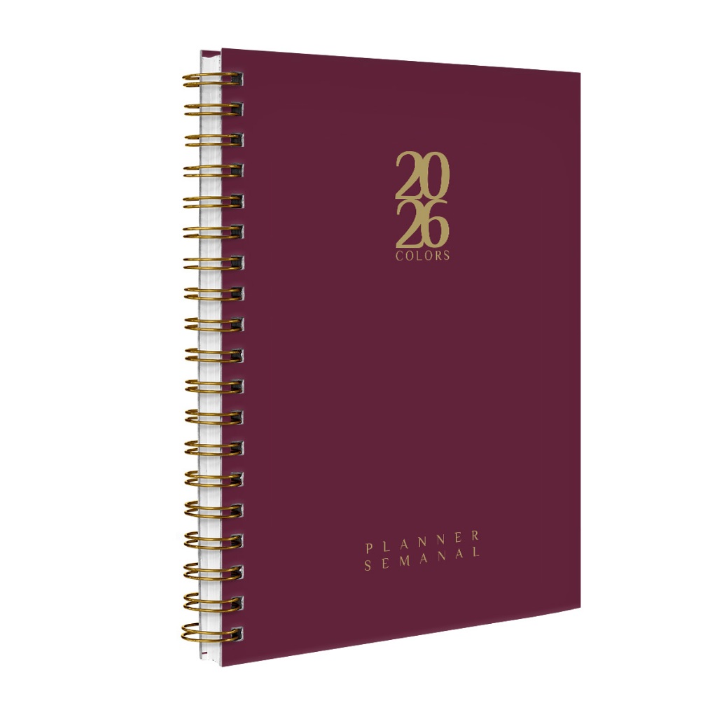 Agenda Planner Semanal 2026 Capa Dura Solid Colors