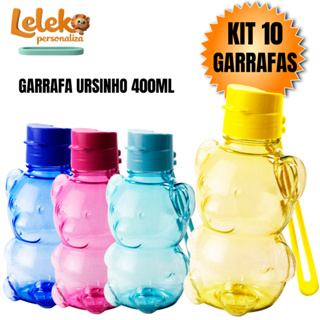 Kit 10 Garrafinha Infantil Ursinho 400ml – Escola, Passeio e Lembrancinha em Oferta na Shopee