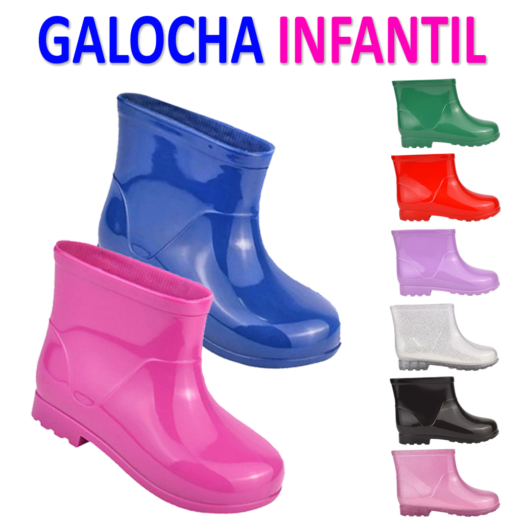 Galocha Infantil Feminina Bota de Chuva Masculina Impermeável Confortável Macia Antiderrapante Leve em Oferta na Shopee
