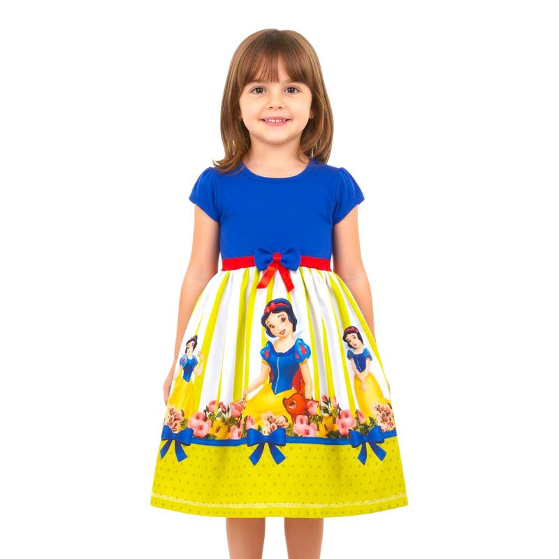 Vestido infantil temático da Branca de Neve