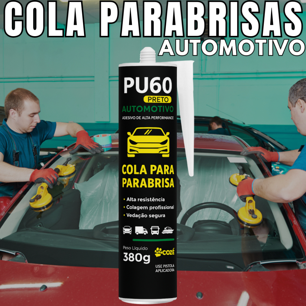 Cola De Parabrisas E  Vidros Automotivos Alta Aderência Pu60 Profissional