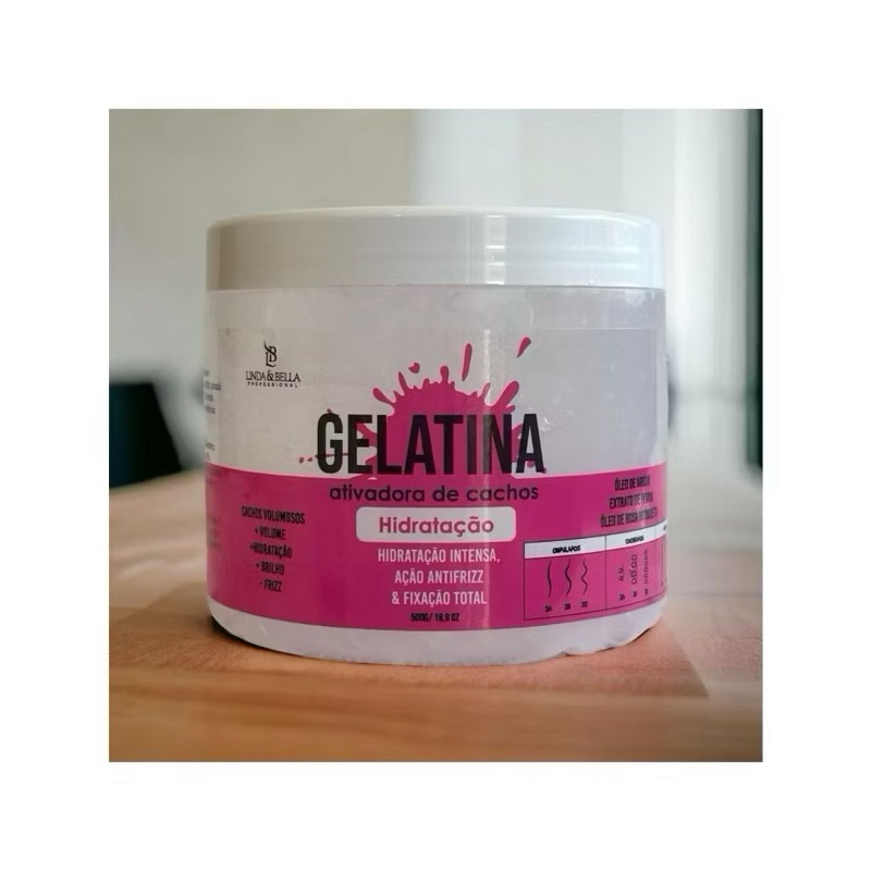 Gelatina Ativadora De Cachos 1Kg Linda&Bella Reparação Cachos Transição