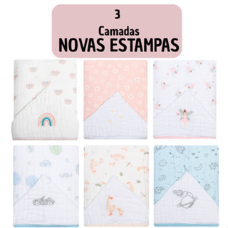 TOALHA DE BANHO (CAMADA GROSSA) PAPI SOFT COM CAPUZ 3 CAMADAS BORDADO 90CM X 75CM CONTEM 01 UN 1946 em Oferta na Shopee