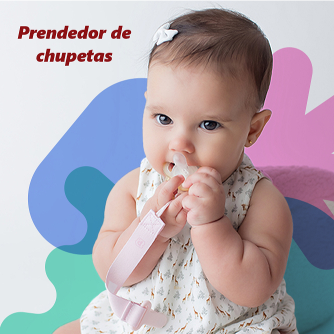 Prendedor de chupeta acessório infantil liso rosa azul 14 cm Pimpolho