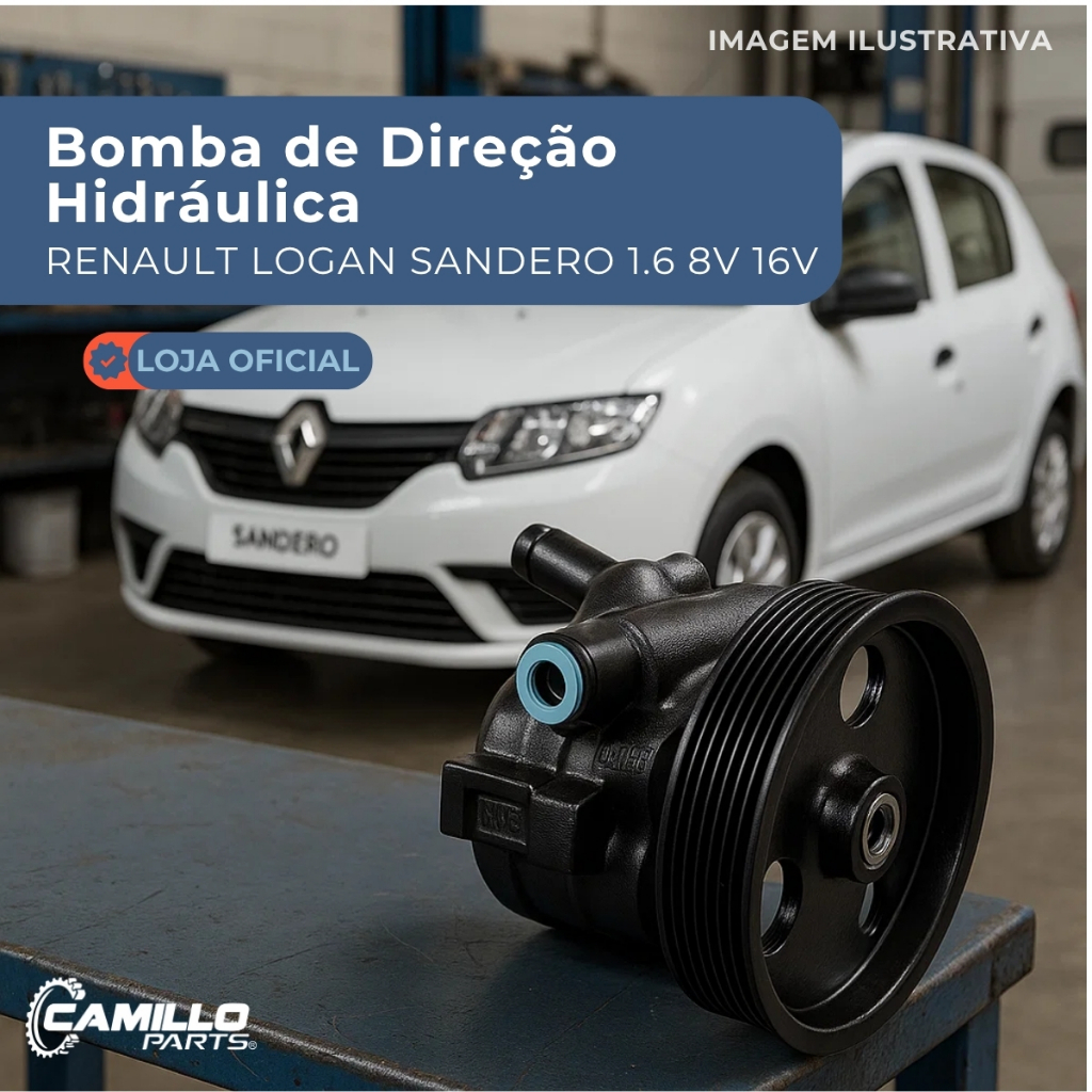 Bomba Direção Hidráulica Renault 1.6 Logan Sandero Duster Clio Symbol em Oferta na Shopee