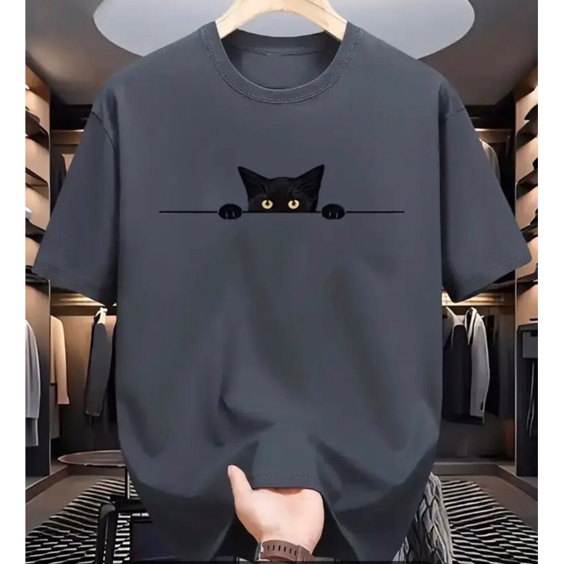 Camisa  Camiseta GATO PRETO Lançamento Premium Estilosa Confortavel Elegante  Gola Redonda 100% Algodão em Oferta na Shopee