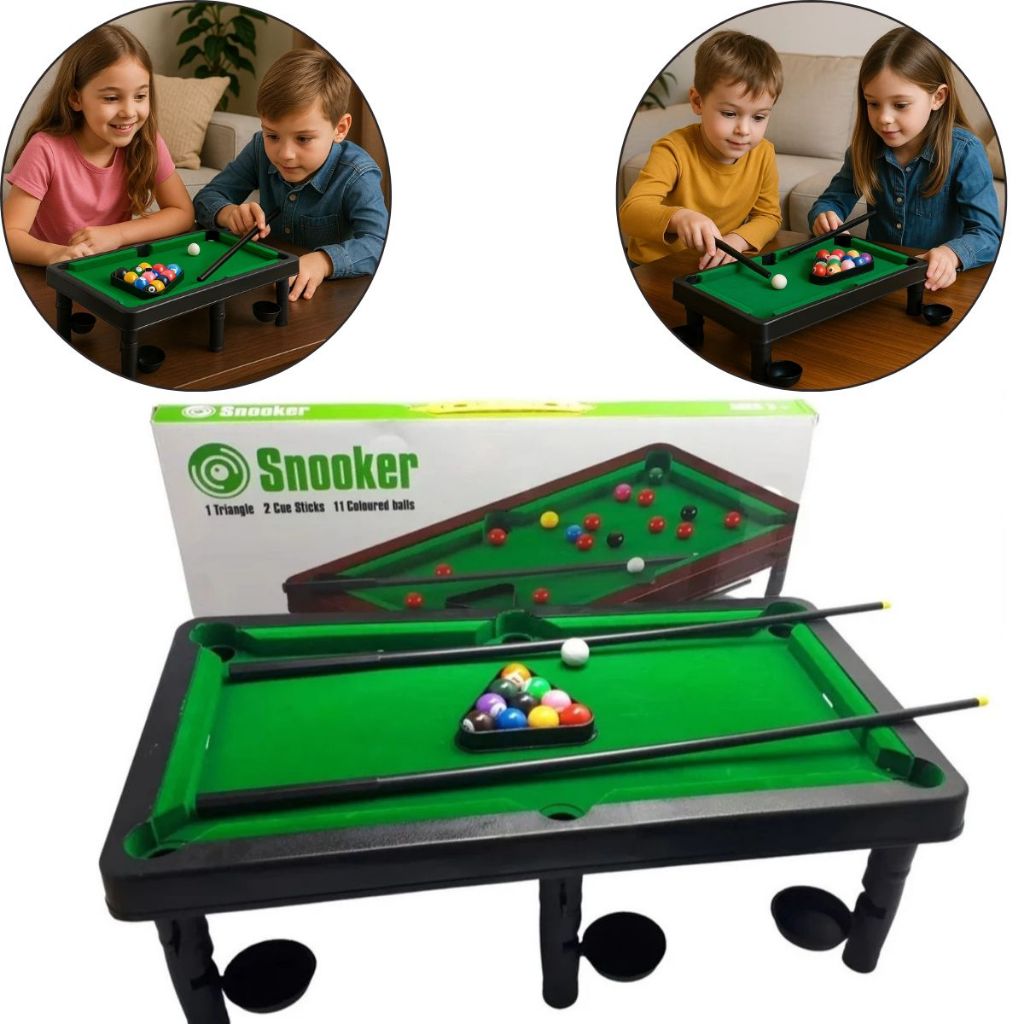 Mini Mesa de Bilhar Sinuca Snooker Infantil Jogo Interativo Brinquedo Crianças e Adultos Portátil