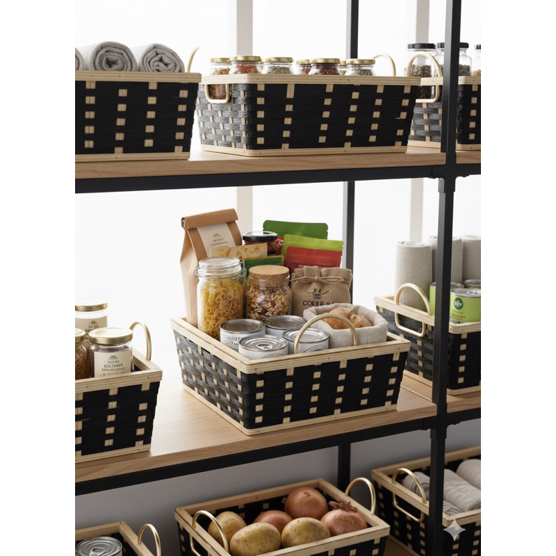 Cesta Organizadora Premium Black & Wood- Cesta de Natal