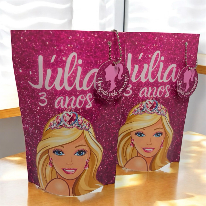 Saquinhos Zip Personalizado Festa Aniversário Infantil Lembrancinha Com Tag E Correntinha faço qualquer tema