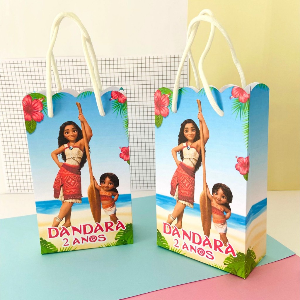 Sacolinha P personalizada Moana 2 PEGUE E MONTE/sacolinha surpresa/lembrancinhas/aniversário