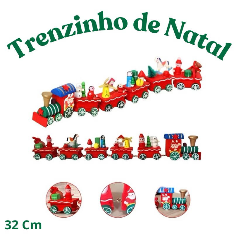 Trenzinho de natal 32cm enfeites de natal Decoração em Oferta na Shopee