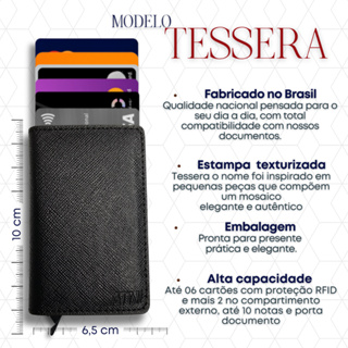 Carteira Masculina Porta Cartao Rfid Anti Furto Essencial Tessera Feminina em Oferta na Shopee