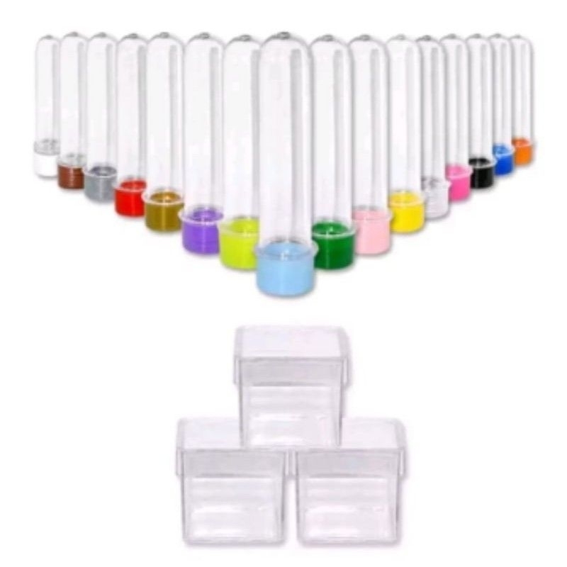 Kit festa 20 itens - 10 tubetes 13 cm e 10 caixinhas 5x5 em Oferta na Shopee