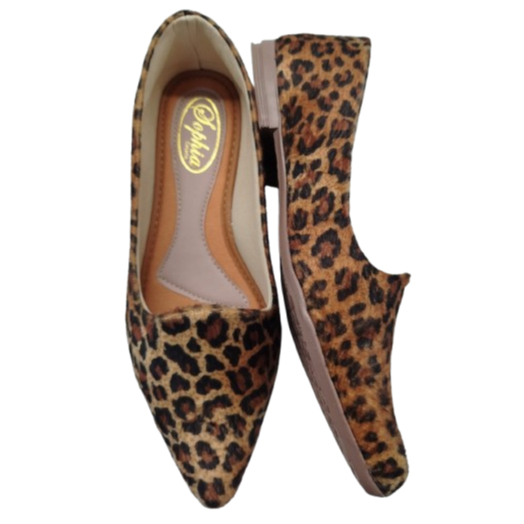 Sapatilha Feminina Palinha Rasteira Tecido Onça. em Oferta na Shopee