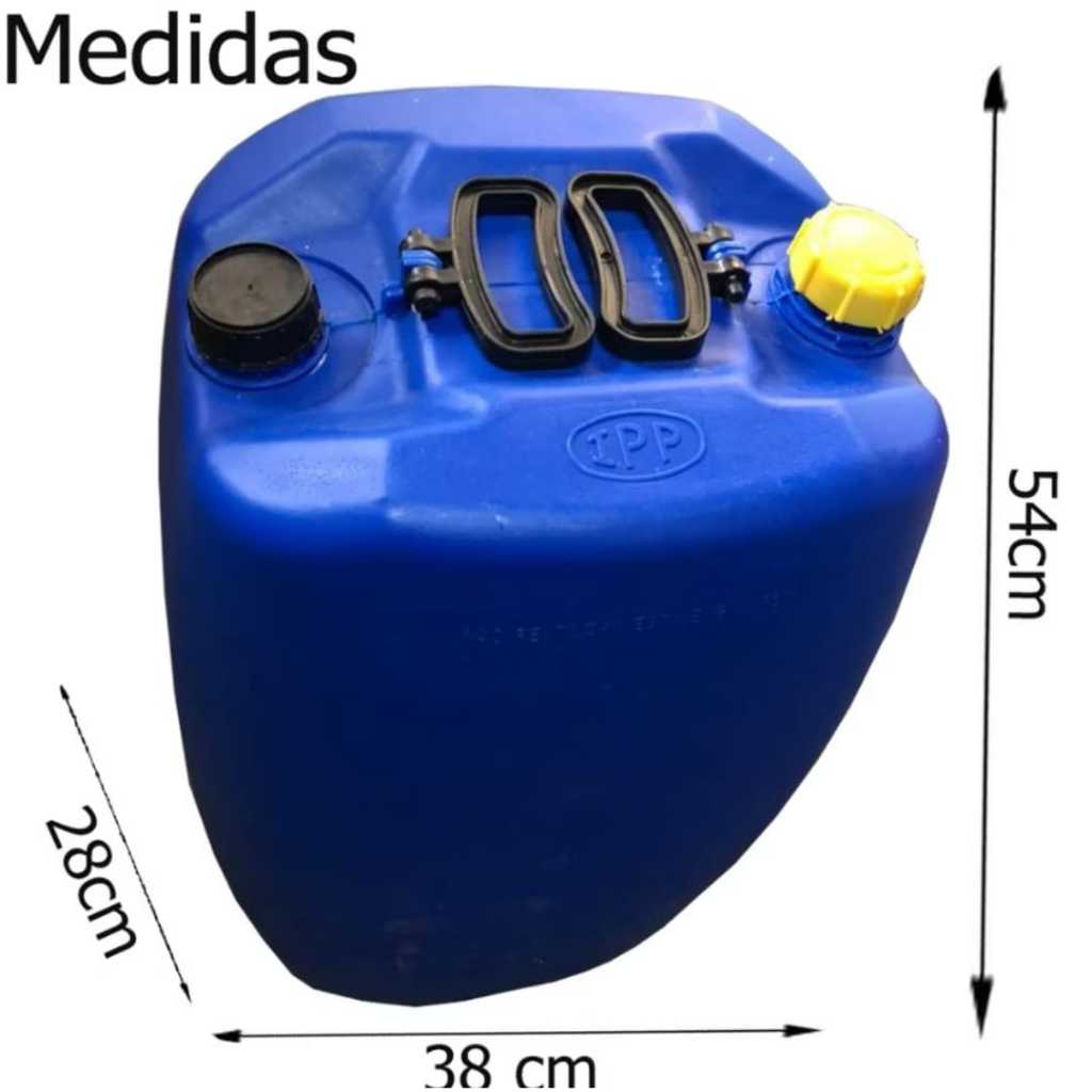 Galão 50 Litros Bombona Reuso Tampa Fixa E Bocal Duplo Usado em Oferta na Shopee