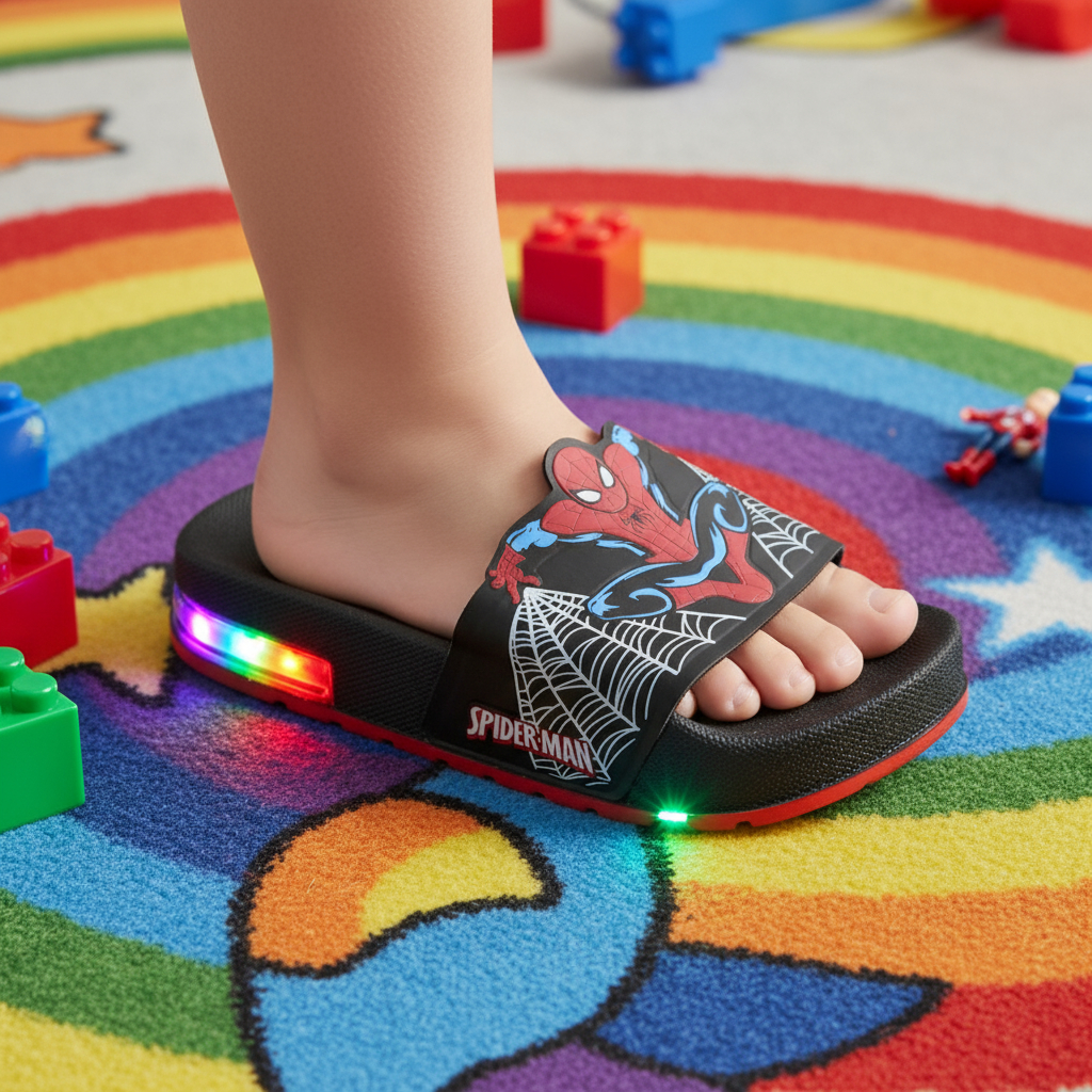 Chinelo Slide Homem Aranha Infantil LED Confortável Leve Antiderrapante Envio Imediato em Oferta na Shopee