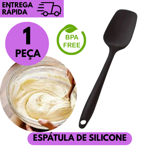 kits 1/2 ou 3 Espátula de Silicone Multiuso Preta Cozinha Confeitaria Utensílio Resistente P/ Bolos