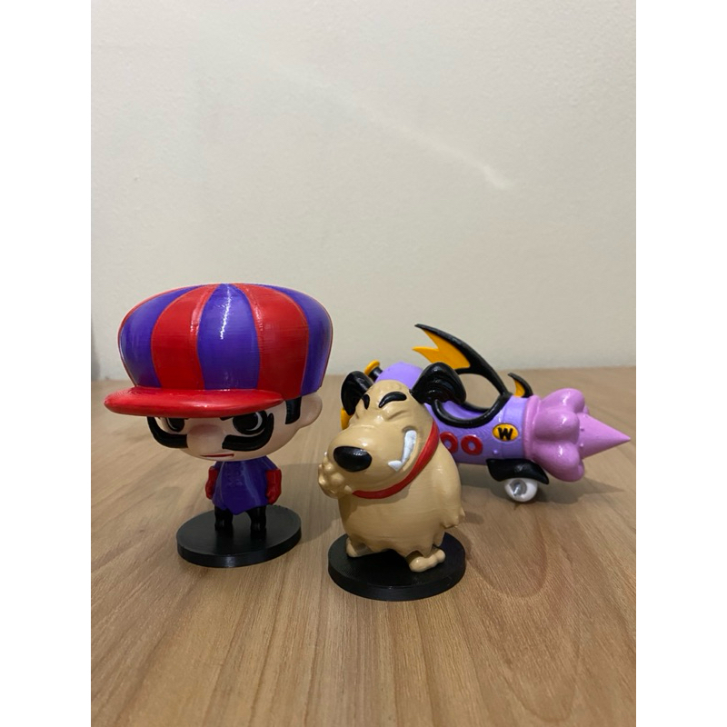 Boneco Colecionavel DICK VIGARISTA E MUTTLEY Corrida Maluca Wacky Races Figura Decorativa Action Figure Impressao 3d