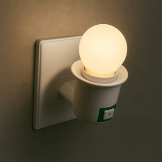 ABAJUR DE TOMADA - Lâmpada leitosa - Luz noturna soquete E27 - Ideal para quarto INFANTIL!