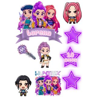 Topper TOPO de Bolo K- POP HUNTRIX Personalizado para aniversário , festas em Oferta na Shopee