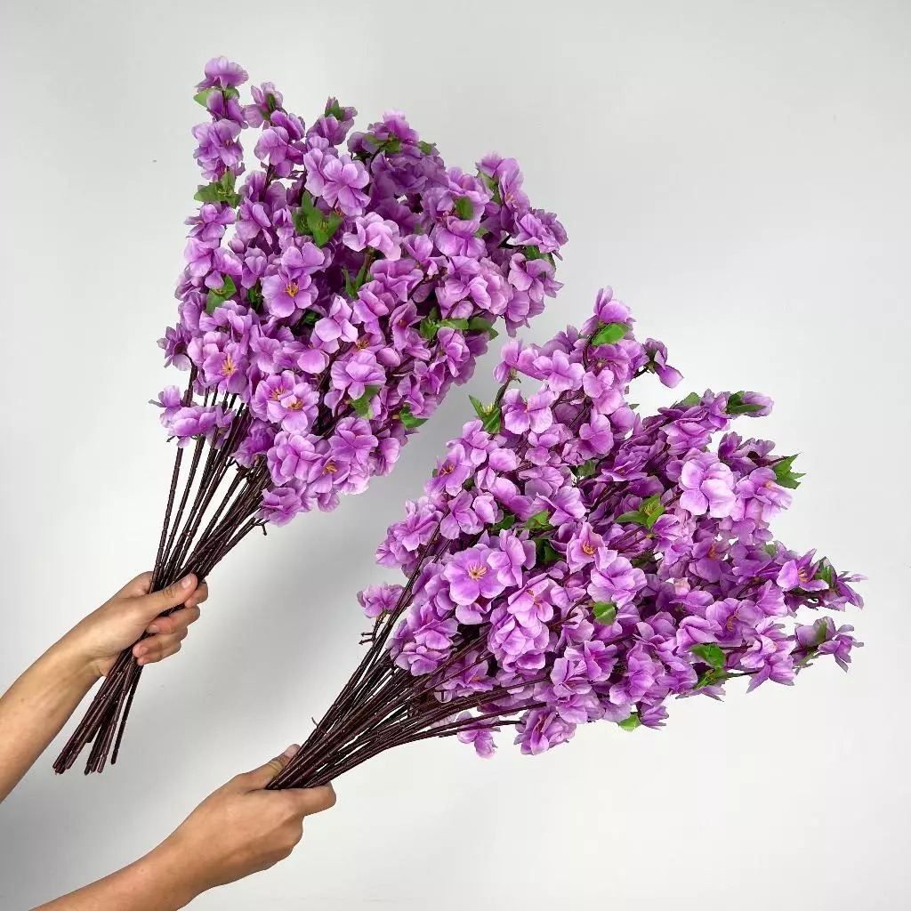 Kit 10 a 40 Buquê De Flores De Cerejeira Artificial, Flor Pessegueiro, Estilo oriental Decoração 65CM -A-504