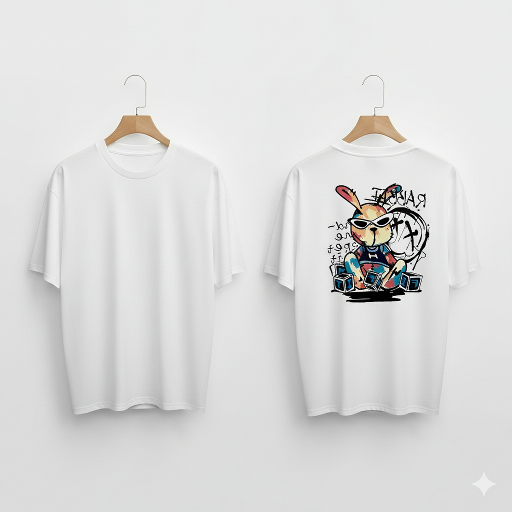 Camiseta Masculina Rabbit Graffiti Camisa Manfinity 100% Algodão Street Wear